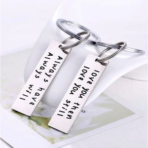 UDOBUY Couple Charm Key Chains Love You Then Love You Still Always Have...